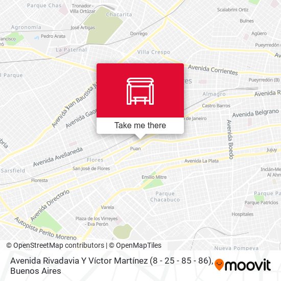 Avenida Rivadavia Y Víctor Martínez (8 - 25 - 85 - 86) map