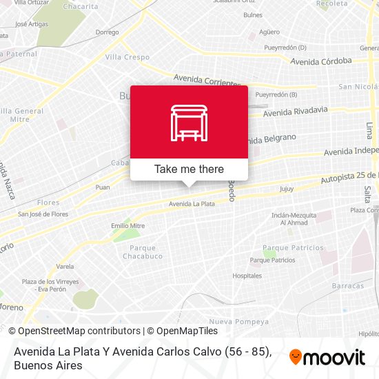 Avenida La Plata Y Avenida Carlos Calvo (56 - 85) map