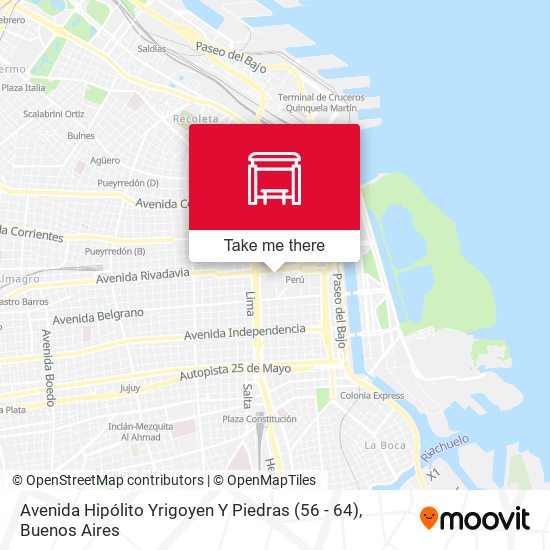 Mapa de Avenida Hipólito Yrigoyen Y Piedras (56 - 64)