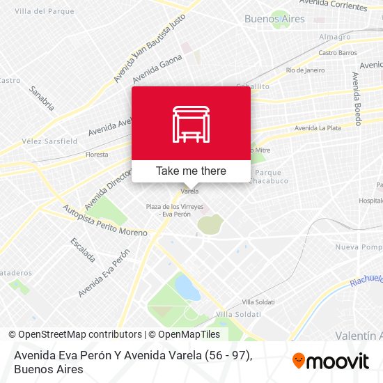Mapa de Avenida Eva Perón Y Avenida Varela (56 - 97)