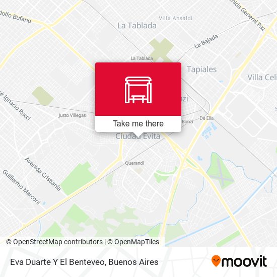 Eva Duarte Y El Benteveo map