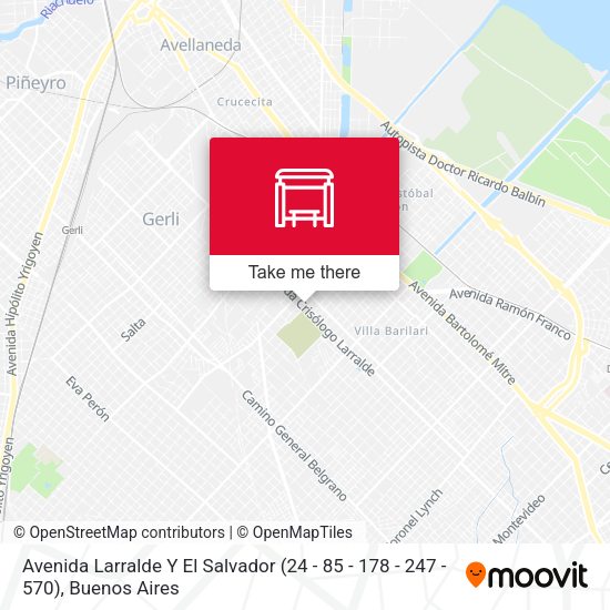 Avenida Larralde Y El Salvador (24 - 85 - 178 - 247 - 570) map