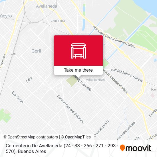Mapa de Cementerio De Avellaneda (24 - 33 - 266 - 271 - 293 - 570)