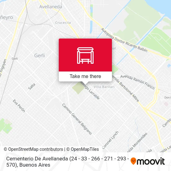 Cementerio De Avellaneda (24 - 33 - 266 - 271 - 293 - 570) map