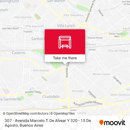 307 - Avenida Marcelo T. De Alvear Y 320 - 15 De Agosto map
