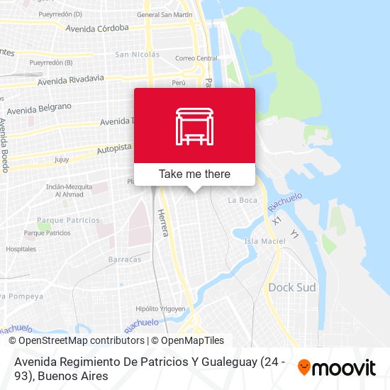 Avenida Regimiento De Patricios Y Gualeguay (24 - 93) map