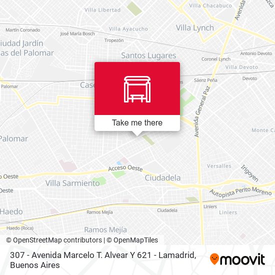 Mapa de 307 - Avenida Marcelo T. Alvear Y 621 - Lamadrid