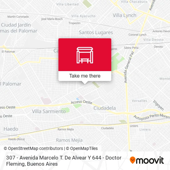 307 - Avenida Marcelo T. De Alvear Y 644 - Doctor Fleming map