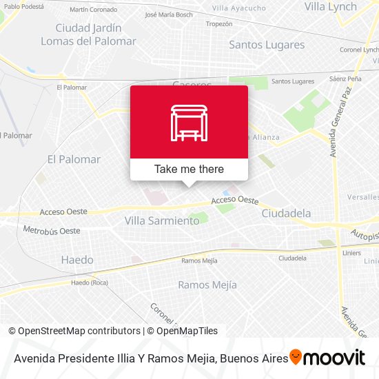 Avenida Presidente Illia Y Ramos Mejia map