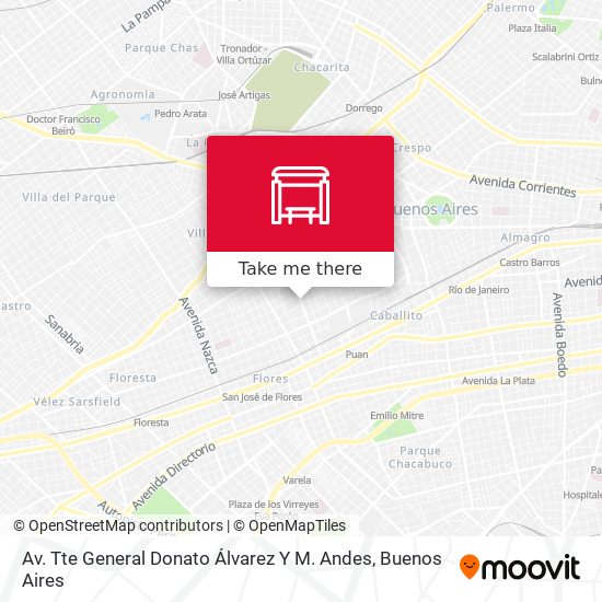 Av. Tte General Donato Álvarez Y M. Andes map