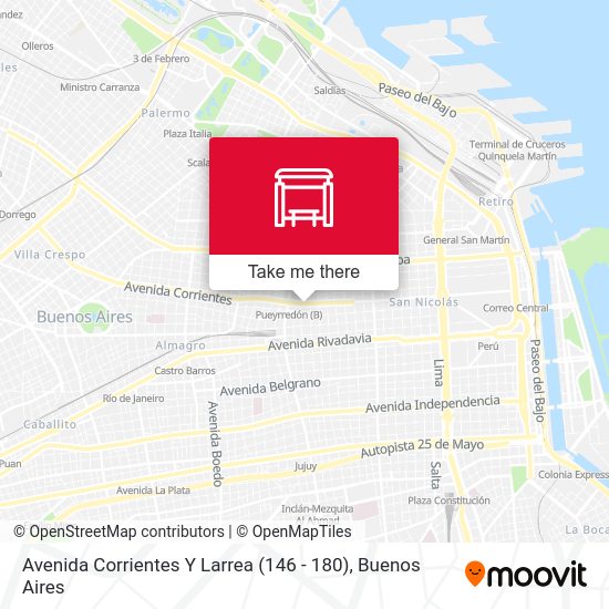 Avenida Corrientes Y Larrea (146 - 180) map