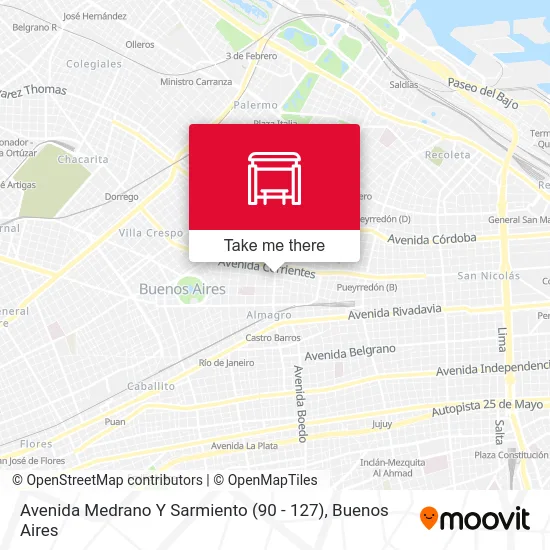 Mapa de Avenida Medrano Y Sarmiento (90 - 127)