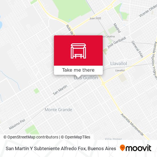 Mapa de San Martín Y Subteniente Alfredo Fox