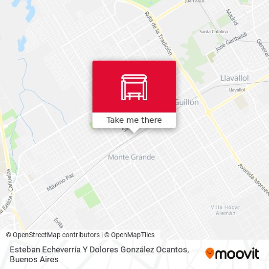 Esteban Echeverría Y Dolores González Ocantos map