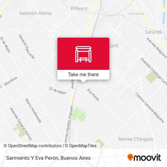 Sarmiento Y Eva Perón map
