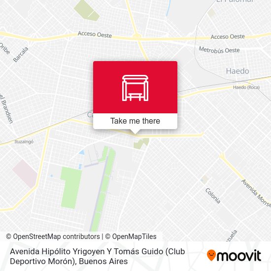 Mapa de Avenida Hipólito Yrigoyen Y Tomás Guido (Club Deportivo Morón)