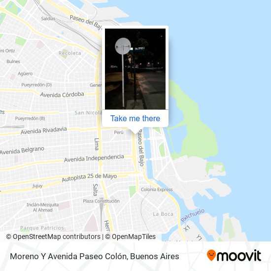 Mapa de Moreno Y Avenida Paseo Colón