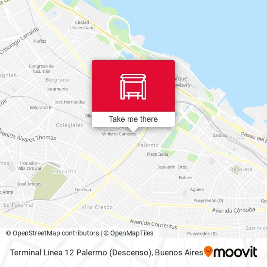 Terminal Línea 12 Palermo (Descenso) map