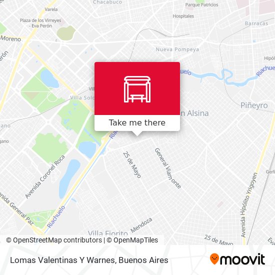 Lomas Valentinas Y Warnes map