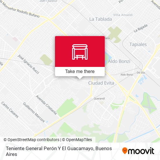 Teniente General Perón Y El Guacamayo map
