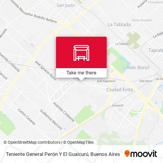 Teniente General Perón Y El Guaicurú map