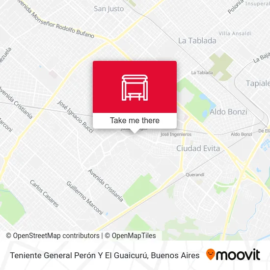 Teniente General Perón Y El Guaicurú map