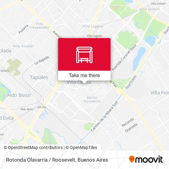 Rotonda Olavarría / Roosevelt map