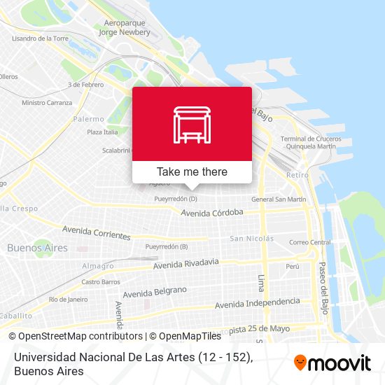 Mapa de Universidad Nacional De Las Artes (12 - 152)