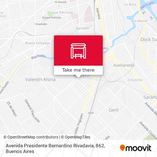 Avenida Presidente Bernardino Rivadavia, 862 map