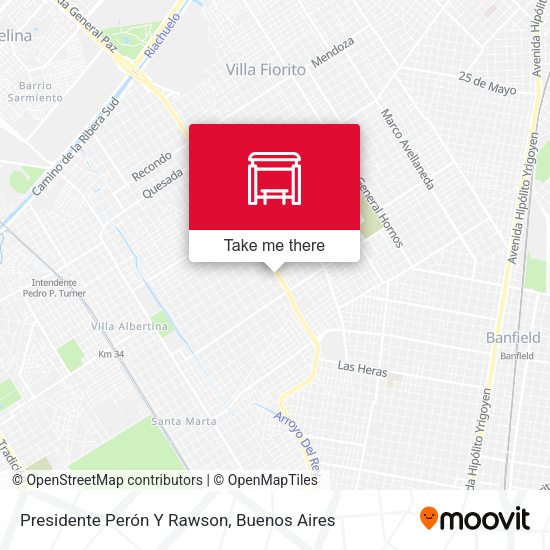 Mapa de Presidente Perón Y Rawson