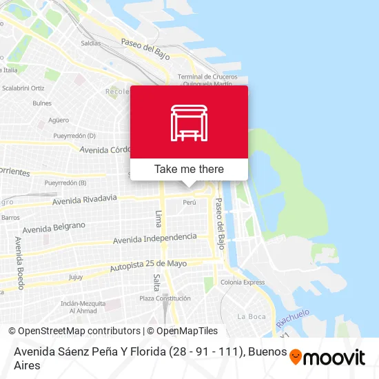 Avenida Sáenz Peña Y Florida (28 - 91 - 111) map