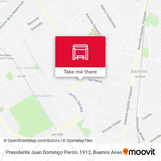 Presidente Juan Domingo Perón, 1912 map