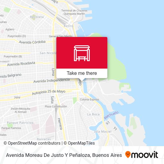 Mapa de Avenida Moreau De Justo Y Peñaloza