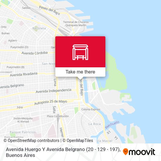 Mapa de Avenida Huergo Y Avenida Belgrano (20 - 129 - 197)