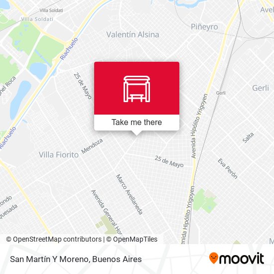 San Martín Y Moreno map