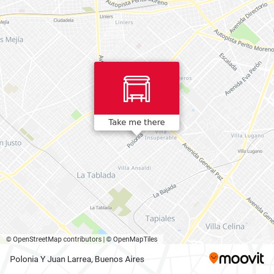 Polonia Y Juan Larrea map