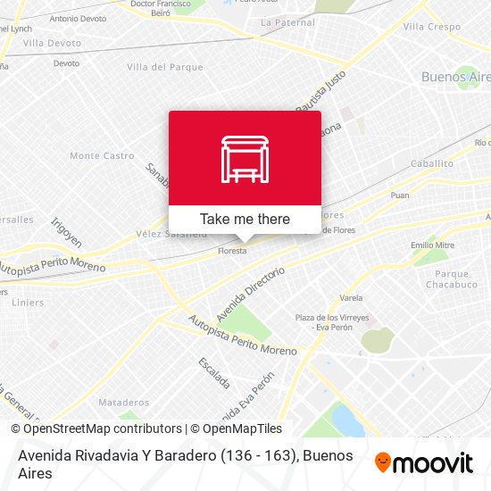 Mapa de Avenida Rivadavia Y Baradero (136 - 163)
