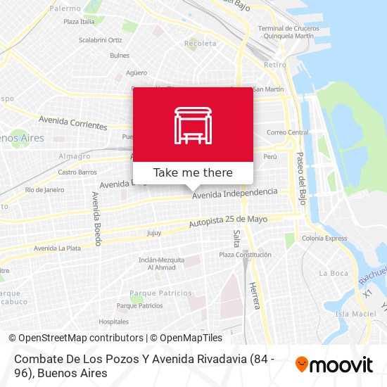Combate De Los Pozos Y Avenida Rivadavia (84 - 96) map