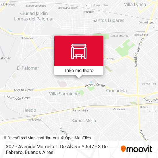 307 - Avenida Marcelo T. De Alvear Y 647 - 3 De Febrero map