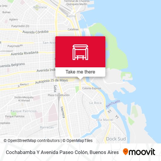 Cochabamba Y Avenida Paseo Colón map