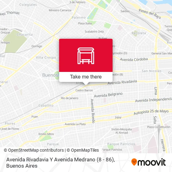 Mapa de Avenida Rivadavia Y Avenida Medrano (8 - 86)