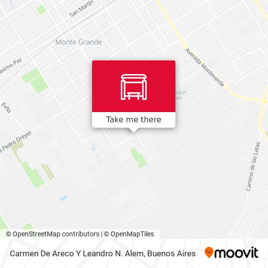 Carmen De Areco Y Leandro N. Alem map
