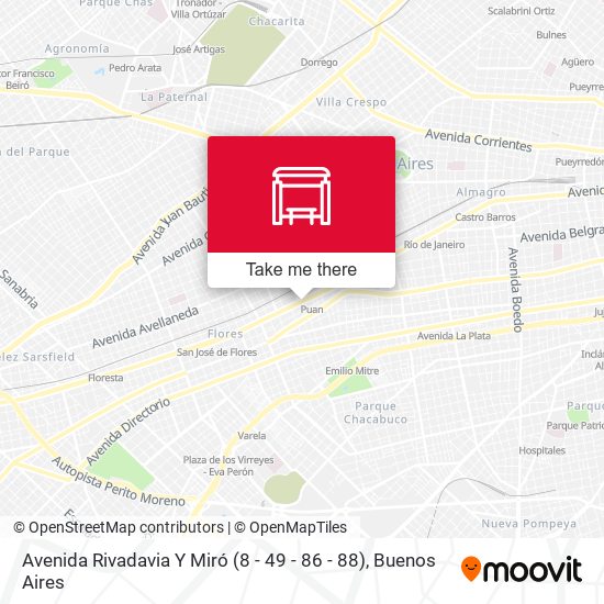 Avenida Rivadavia Y Miró (8 - 49 - 86 - 88) map