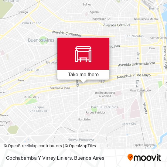 Cochabamba Y Virrey Liniers map