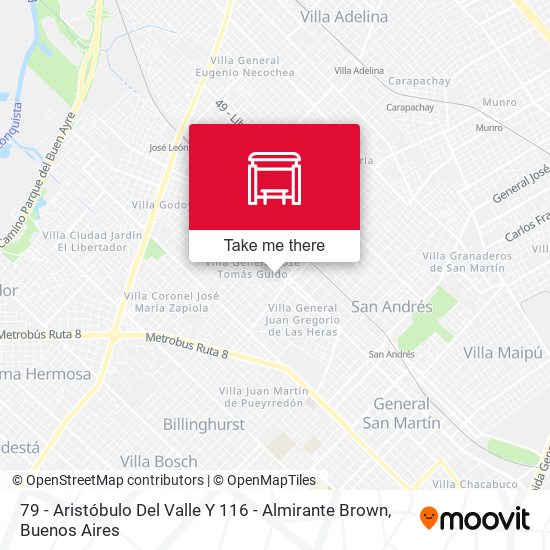 Mapa de 79 - Aristóbulo Del Valle Y 116 - Almirante Brown