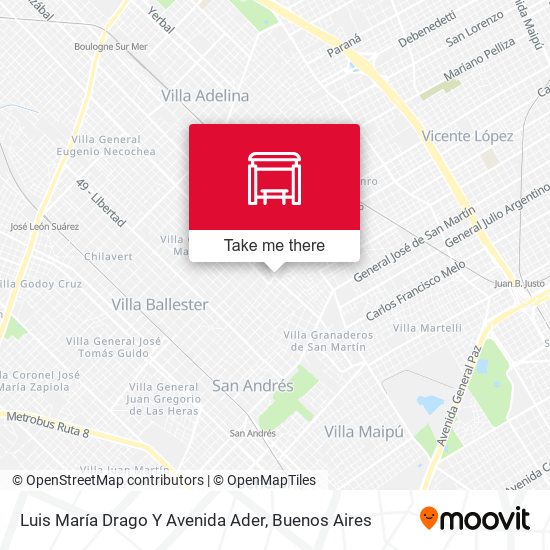 Luis María Drago Y Avenida Ader map