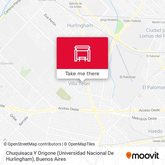 Chuquisaca Y Origone (Universidad Nacional De Hurlingham) map