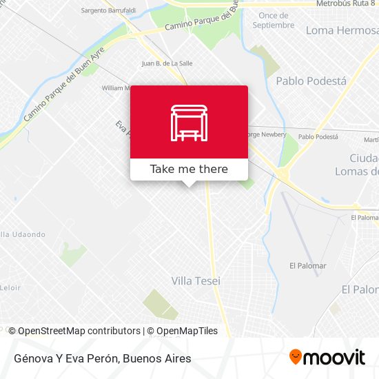 Génova Y Eva Perón map