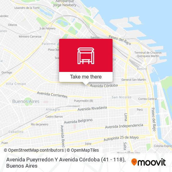 Avenida Pueyrredón Y Avenida Córdoba (41 - 118) map