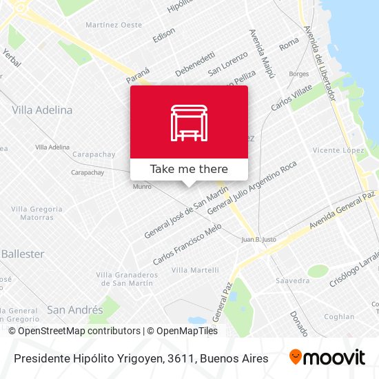 Mapa de Presidente Hipólito Yrigoyen, 3611